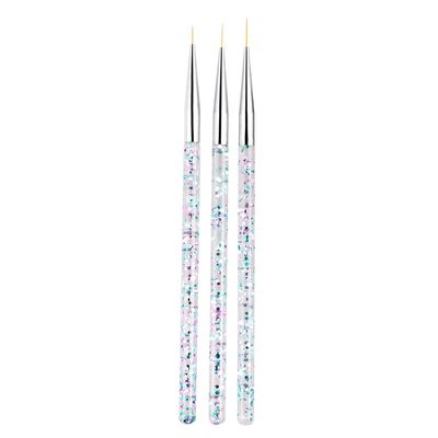 3-Piece Acrylic Brush Set with French Stripes