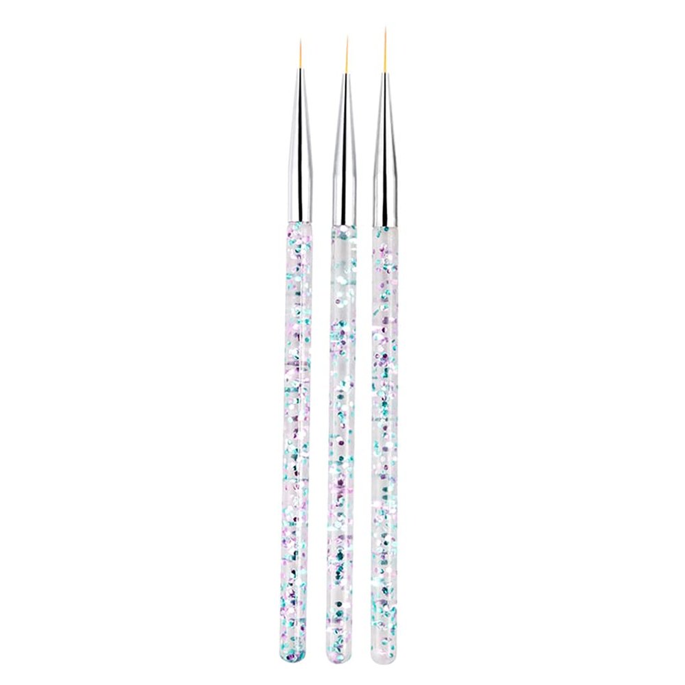 3-Piece Acrylic Brush Set with French Stripes