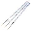 3-Piece Acrylic Brush Set with French Stripes view 3