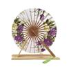 Vintage Hand Fan, Japanese Floral Design, Bamboo Pocket Fan view 1