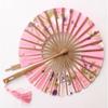 Vintage Hand Fan, Japanese Floral Design, Bamboo Pocket Fan view 4