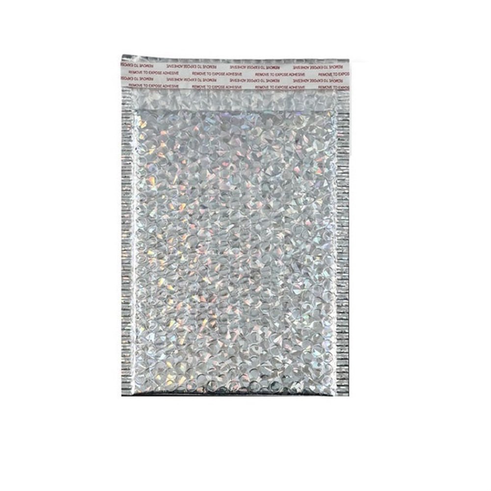 YXADGML Bubble Mailer, 100 pcs, Small Business Packaging Supplies, Padded Envelopes, Silver-01, 15 × 20 cm
