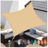 DGSFES 4.5 x 7 m Waterproof Rectangular Sun Shade Sail with Stainless Steel D-Rings, 95% UV Protection, Beige view 1