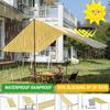 DGSFES 4.5 x 7 m Waterproof Rectangular Sun Shade Sail with Stainless Steel D-Rings, 95% UV Protection, Beige view 4