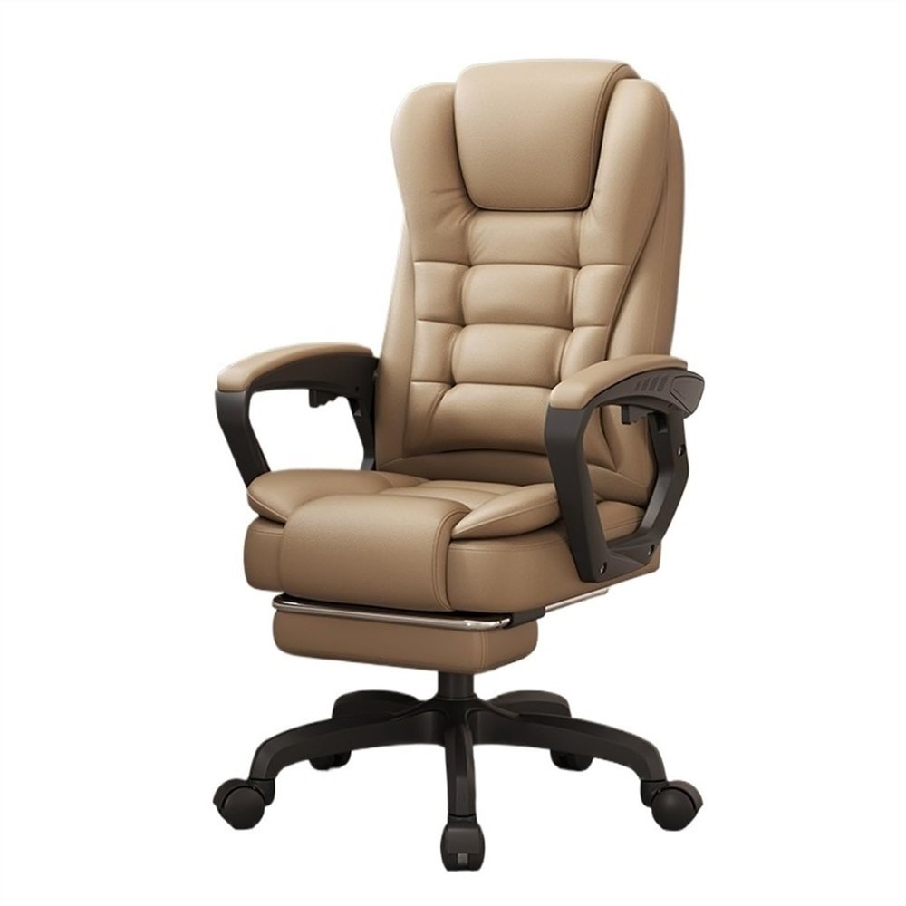 High-Back Leather Office Chair with Lumbar Support