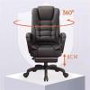 High-Back Leather Office Chair with Lumbar Support view 3