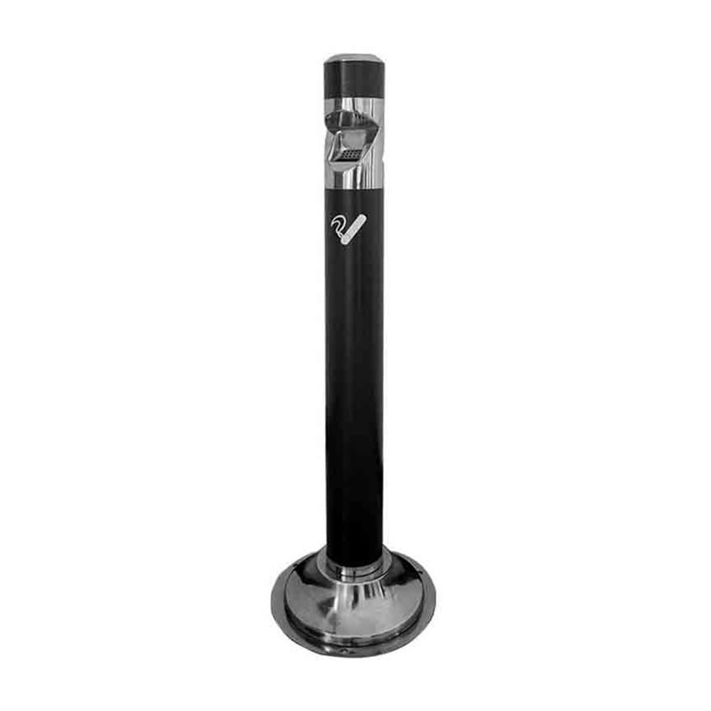 Huangj-0527 Freestanding Outdoor Ashtray, Weather-Resistant Baked-On Finish, Secureable Base, Black