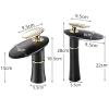 Black Single-Handle Waterfall Faucet for Kitchen or Bathroom Sink view 3