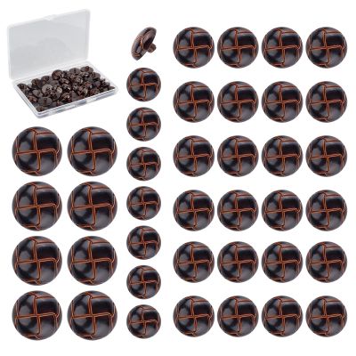 letsinstyle 40 Pack 3-Color Faux Leather Buttons with Football Pattern