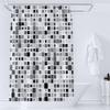 Shower Curtain 240 x 200 cm with Simple Mosaic Pattern, Gray view 1
