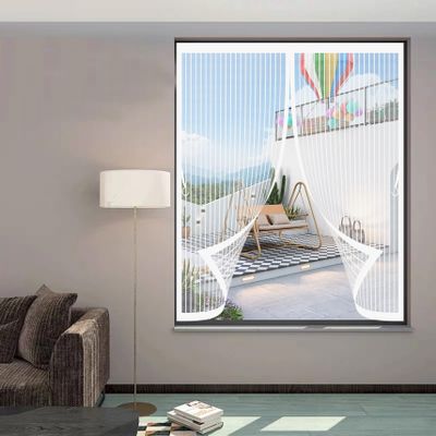 Magnetic Insect Screen Curtain 57 x 130 cm (W x H), Adjustable, Light-Transmitting, Self-Closing, White