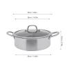 CHIMHOON 32 cm 304 Stainless Steel Divided Hot Pot with Glass Lid view 2
