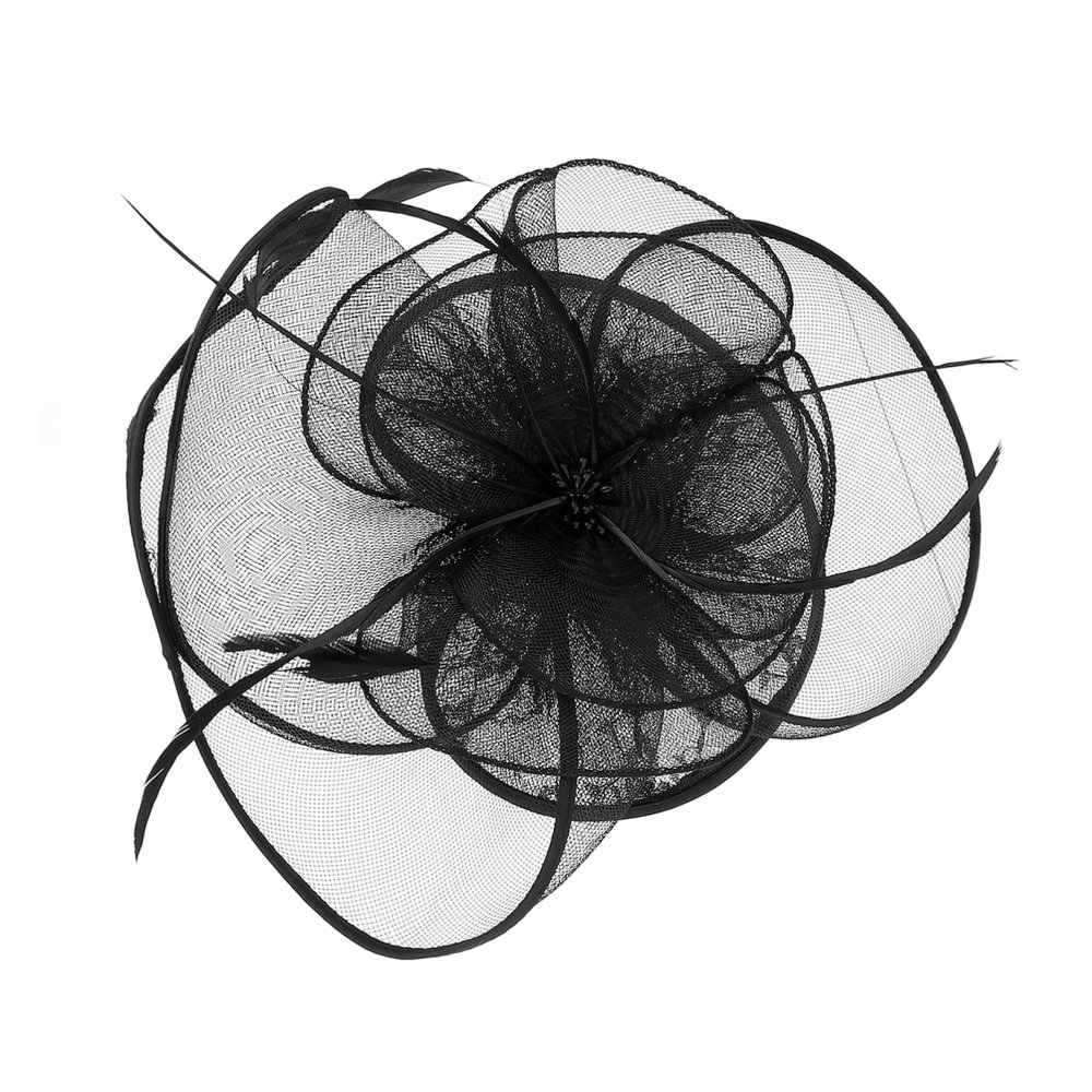 Elegant Women's Fine Mesh Hat, Black Party Hat