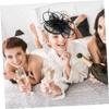 Elegant Women's Fine Mesh Hat, Black Party Hat view 3