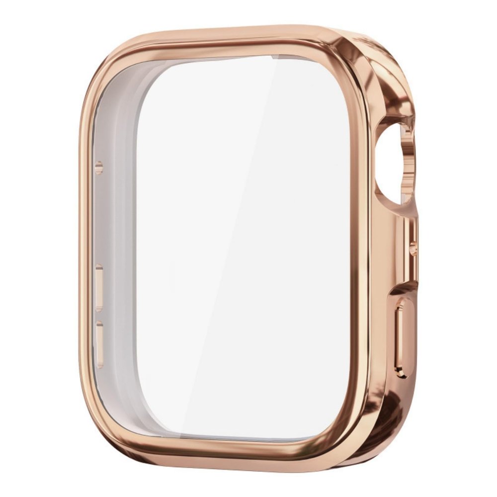 Soft Electroplated TPU Case with Screen Protector for Huawei Watch Fit 4/Fit 4 Pro, Rose Gold