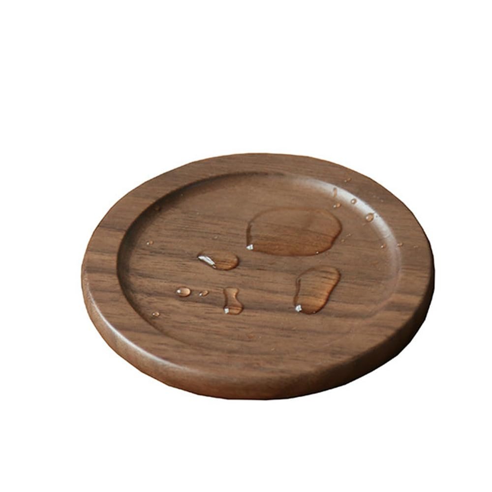 CALFOVERA 3.5 Inch Black Walnut Coaster
