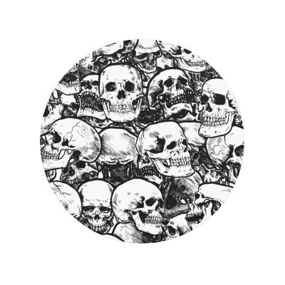 Black and White Skull Pattern Refrigerator Magnets