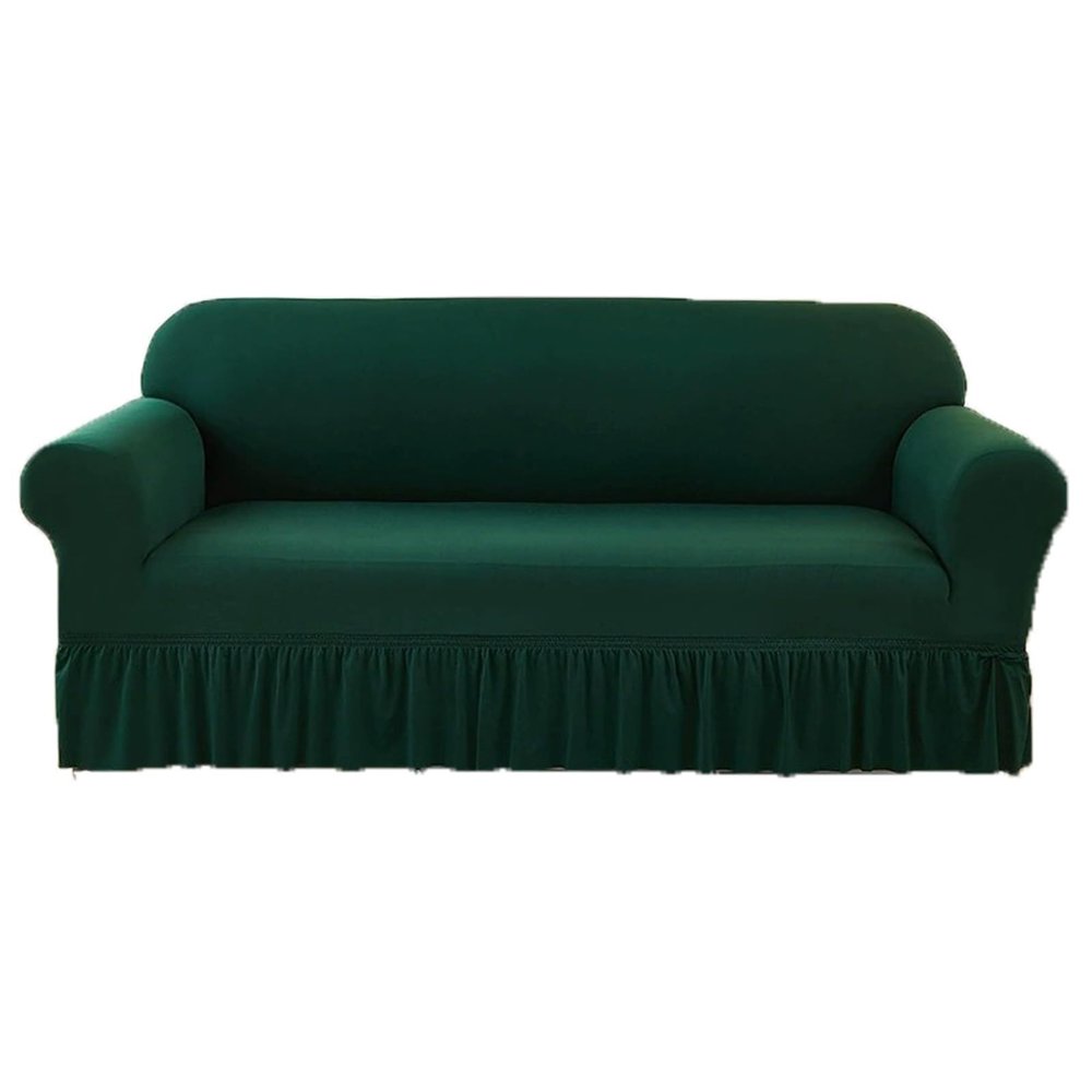 Universal Sofa Slipcover for 1/2/3/4-Seater Sofas, Nonslip Polyester-Spandex Couch Protector, Eye Green, 3-Seater