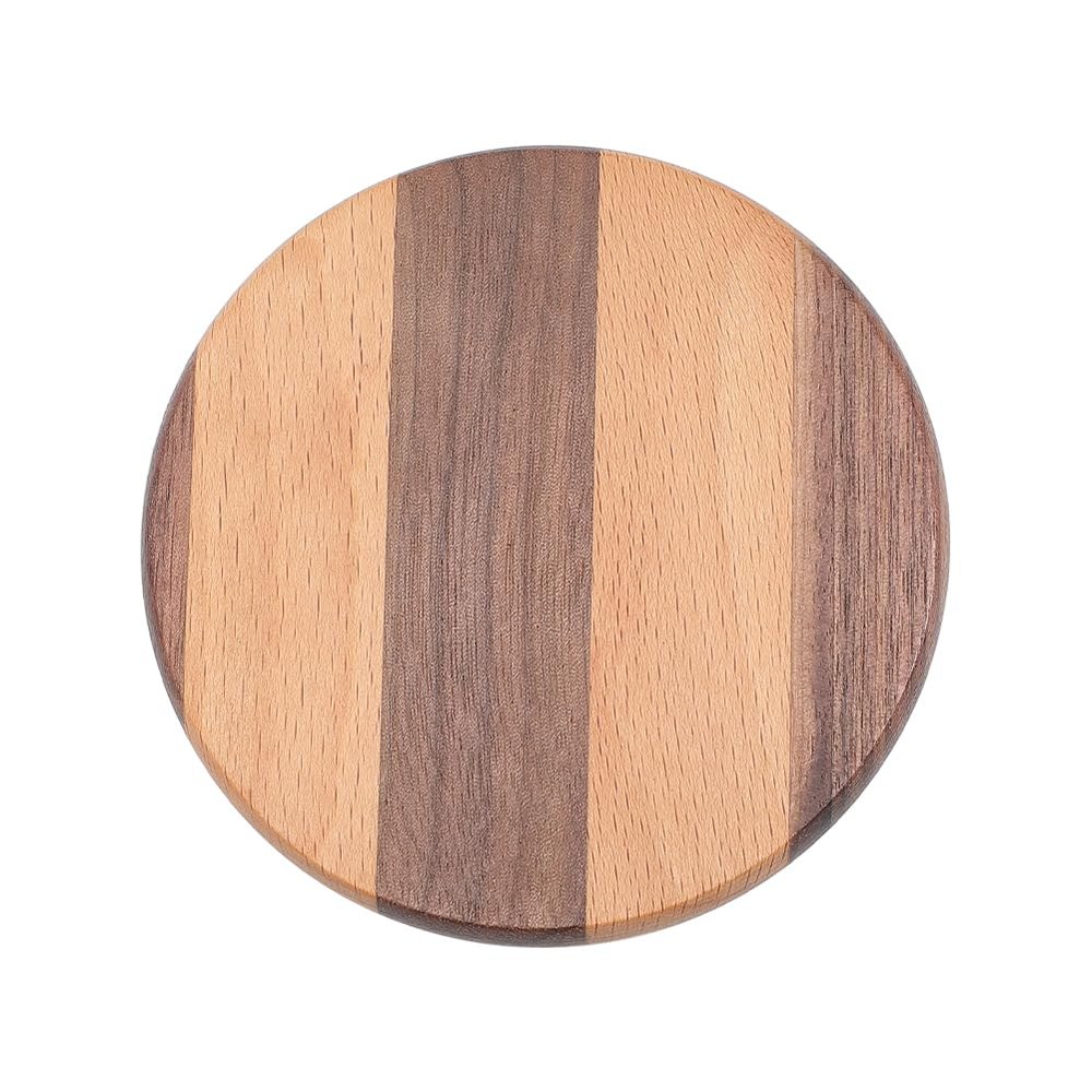 CALFOVERA 3.5 Inch Round Coaster with Wood Inlay