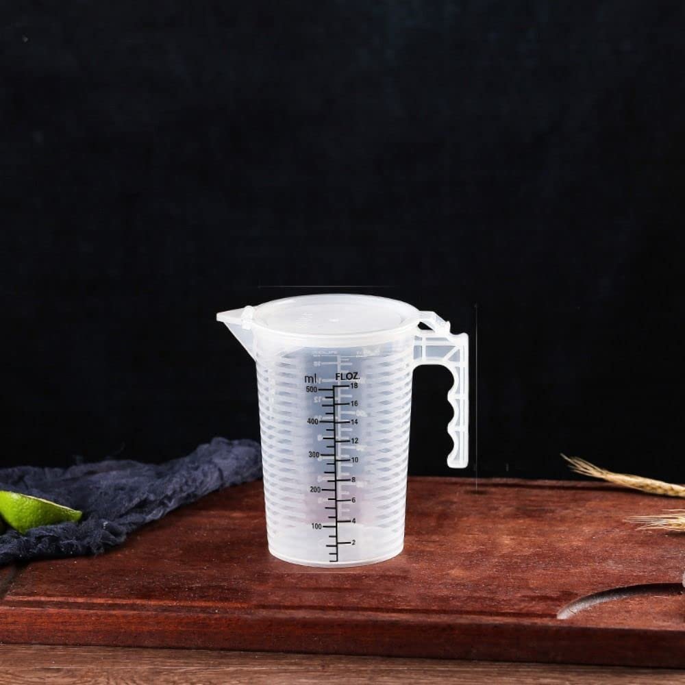 Plastic Measuring Cup, Transparent with Handle and Spout, 500 ml