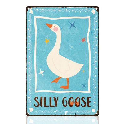 DOODLREAM Metal Sign with Goose Design