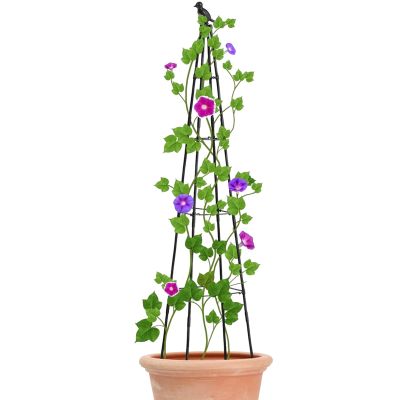 lisutupode Cucumber Trellis, Height-Adjustable Metal Garden Trellis with Bird Protection