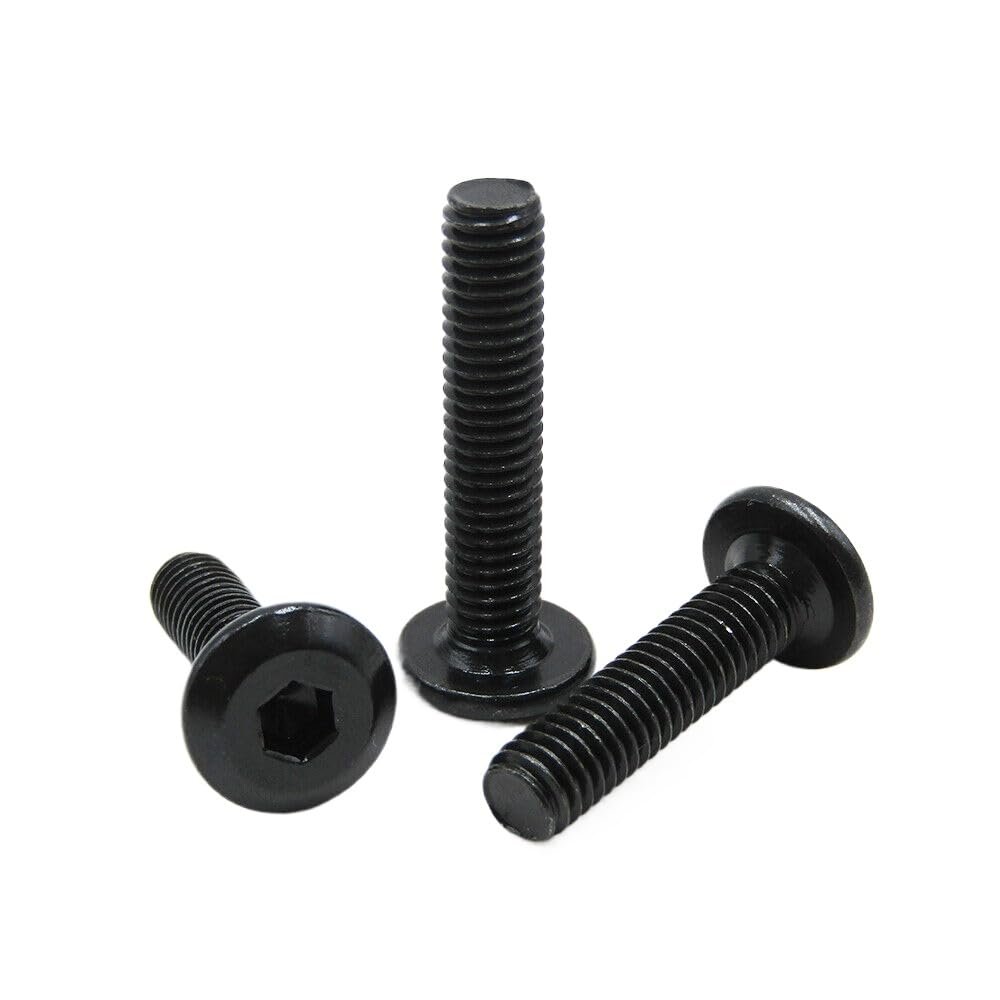M6/M8 Black Steel Furniture Connector Screws, Countersunk Hex Socket Flat Head (5 pcs, M6 x 30 mm)