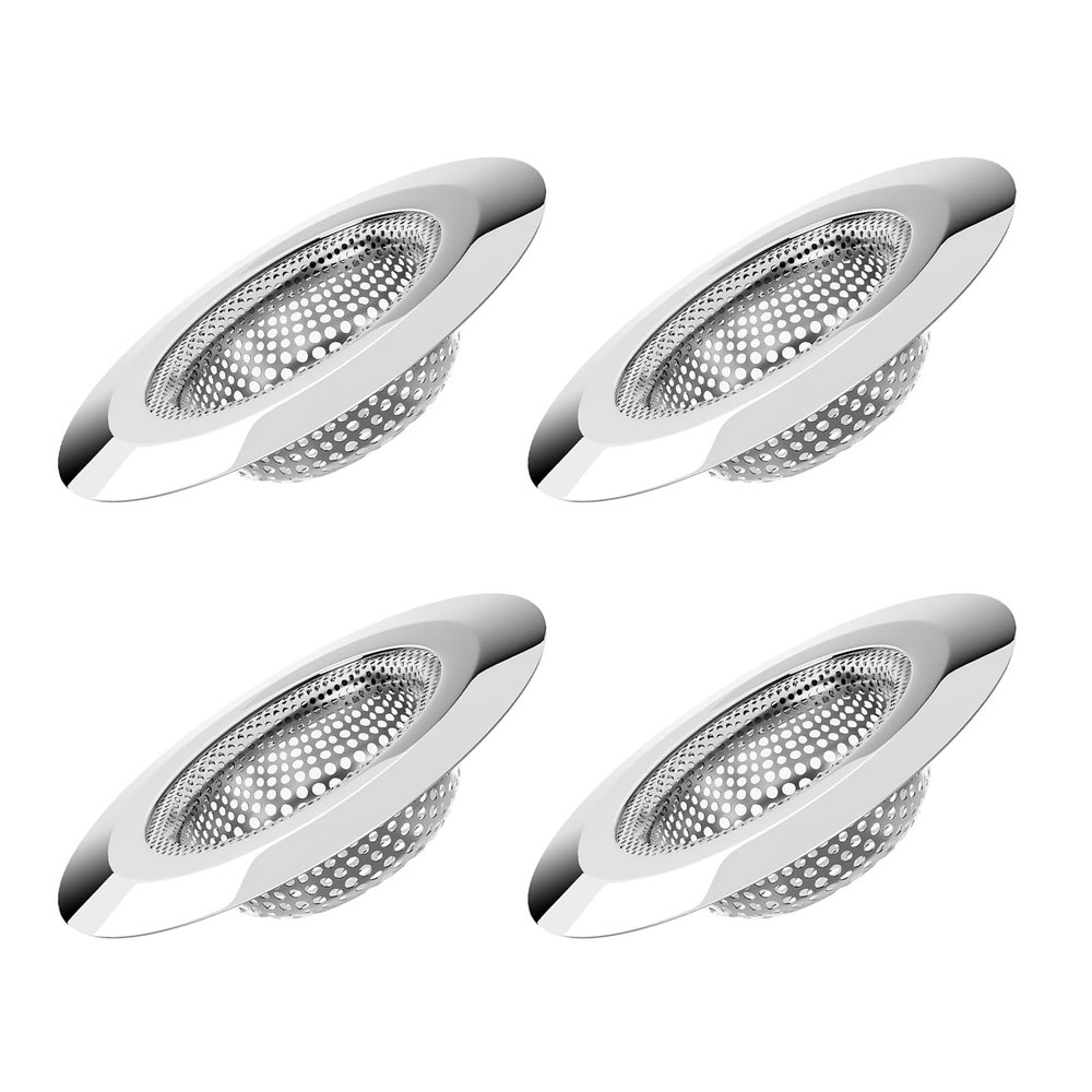 4-Pack Shower Drain Strainer, 7.5cm Hair Catcher