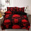 Luowei Red Demon Skull Bedding Set, 200 x 200 cm, with 2 Pillowcases view 1