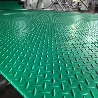 Heavy-Duty Non-Slip Garage Floor Mat for Cars, Trucks and Vans, Waterproof Rubber, 48 x 192 in, Green