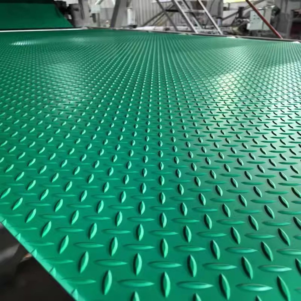 Heavy-Duty Non-Slip Garage Floor Mat for Cars, Trucks and Vans, Waterproof Rubber, 48 x 192 in, Green