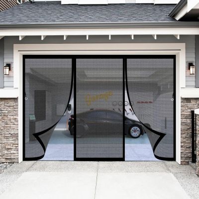 Magnetic Insect Screen Door Curtain 242 x 260 cm, Strong Magnets, Weatherproof, Self-Closing, Black