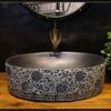 WOTZOV Oval Ceramic Art Deco Vessel Sink with Faucet view 4