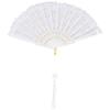 CREATCABIN Folding Fan White Lace Line Dance Fan view 1