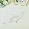 CREATCABIN Folding Fan White Lace Line Dance Fan view 3