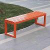 Outdoor Garden Bench, Weather-Resistant Backless Metal, Black, 100 x 40 x 45 cm (Orange, 150 x 40 x 45 cm) view 1