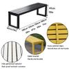 Outdoor Garden Bench, Weather-Resistant Backless Metal, Black, 100 x 40 x 45 cm (Orange, 150 x 40 x 45 cm) view 2