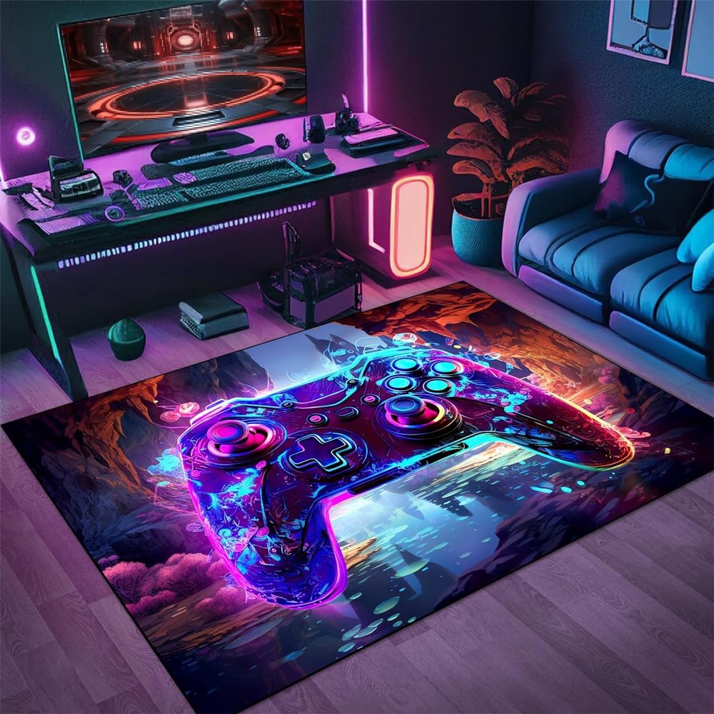 PEIHUODAN Game Cool Graffiti Lightning Design Rug, 120 x 180 cm, Style 2