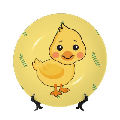 POEZJZW Decorative Plate with Cartoon Duck Pattern, 25.4 cm