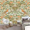 3D Non-Woven Photo Wallpaper with Plants, Flowers and Animals, Green, 300 x 210 cm view 4
