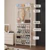 Narrow Metal Coat and Shoe Rack with 4 Angled Upper Shelves view 4