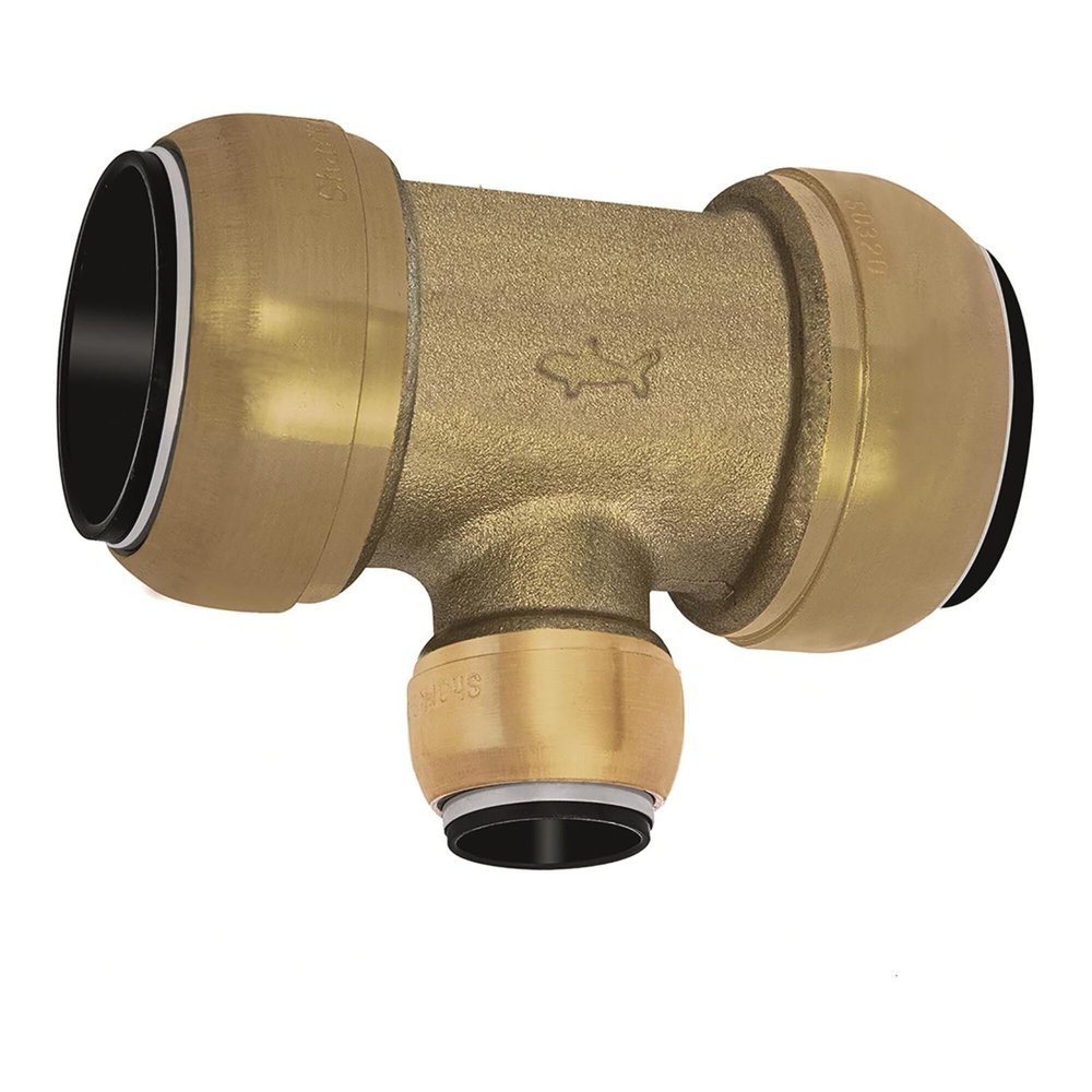 Riegler SharkBite Brass T-Reducing Fitting for 35 mm and 28 mm Pipes