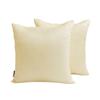 Fabric Mart Direct Cream Faux Silk Lumbar Pillow Covers, 2-Pack, 30 x 35 cm view 1