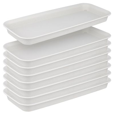SINJEUN 8-Pack Rectangular Plant Pot Saucers, 39.5 x 17 x 3 cm, for Indoor and Outdoor Use