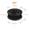 1 Pc 50T/60T HTD5M Steel Timing Pulley, 11 mm Belt Width (for 10 mm Belts), 8–28 mm Bore view 3