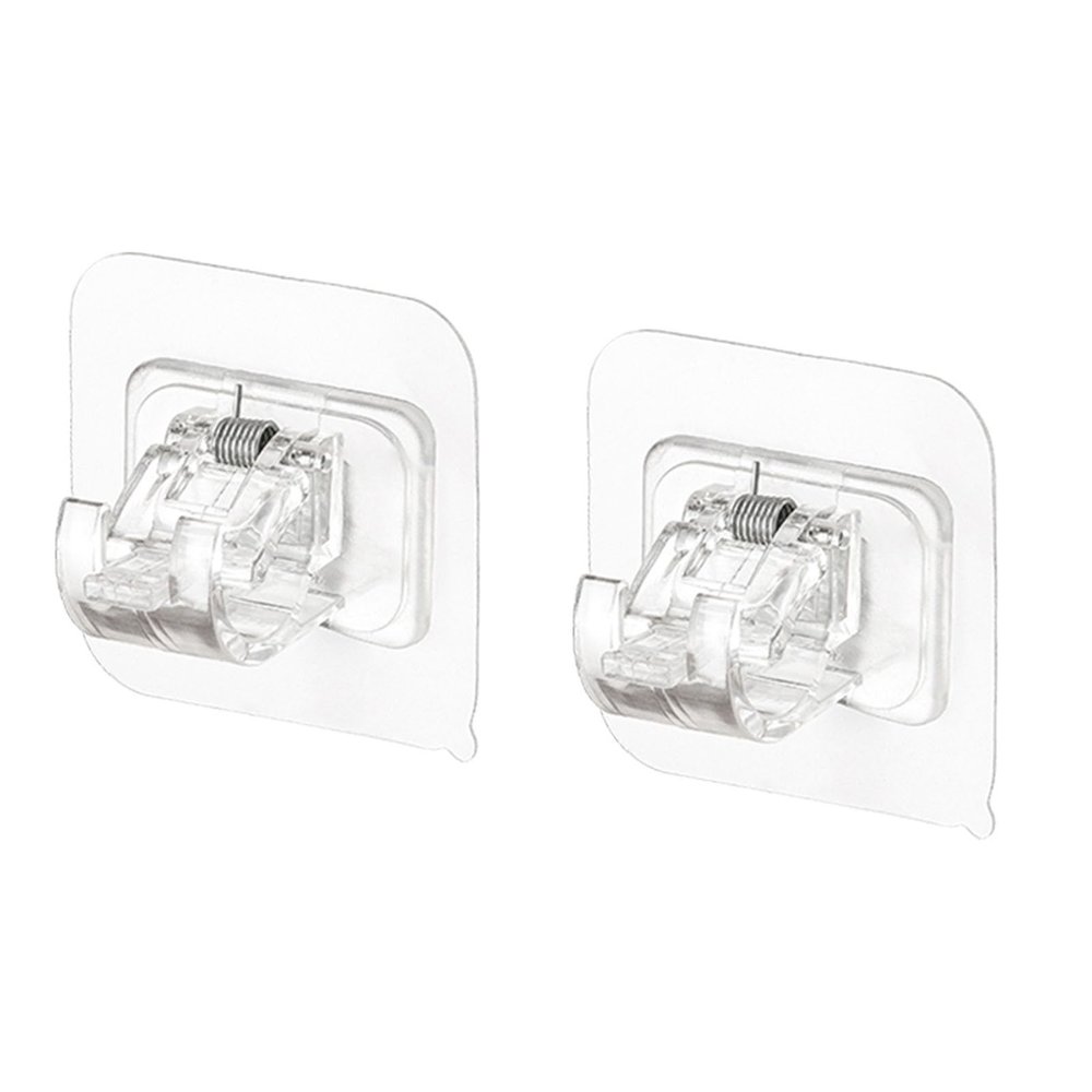 Eujgoov Adhesive Curtain Rod Brackets, No-Drill Installation, 2-Pack