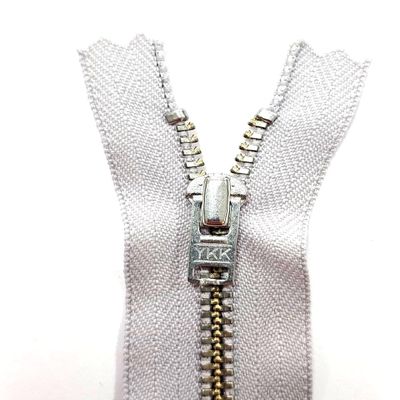 Metal Zipper 4mm Silver 154 Light Gray 10cm