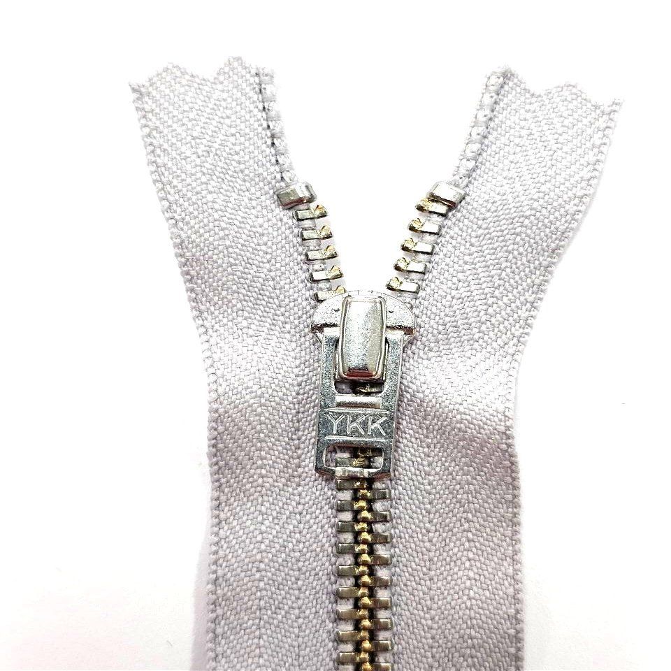 Metal Zipper 4mm Silver 154 Light Gray 10cm