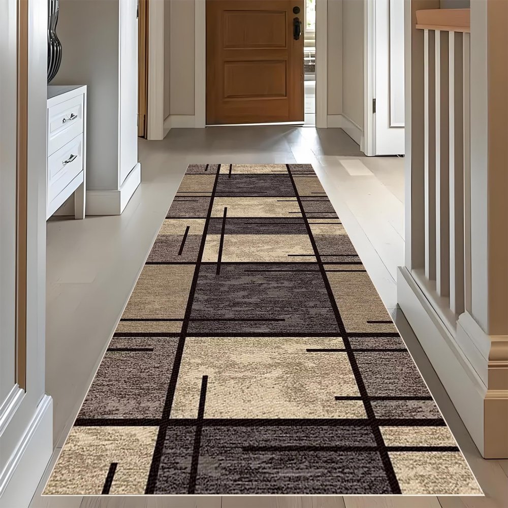 Non-Slip Hallway Runner Rug, Washable Kitchen Runner, 110 x 140 cm