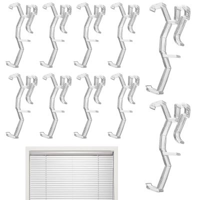 Valance Clips, 6.3 cm, Concealed Clear Plastic Clips, 10-Pack